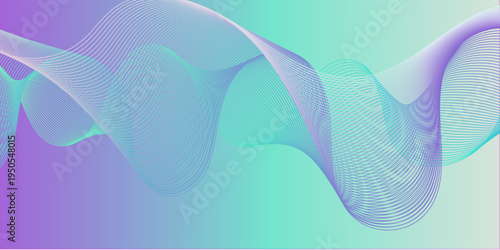 Dynamic minimal smoke sound line. Energy abstract smooth colorful gradient frequency isolated element creative blend. Science tech swirls with thin twisted connected vibration simple grid.