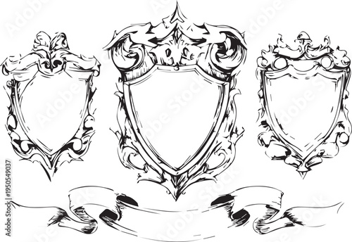 Shield icon vector, black vector isolated on white background