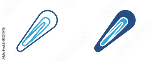 Hair clip icon set. Simple hair barrette accessory icon, beauty and fashion styling concept. Vector illustration.