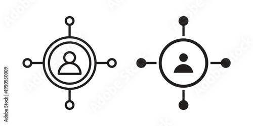 Affiliate marketing icon concept. Simple solid style. line stroke icons