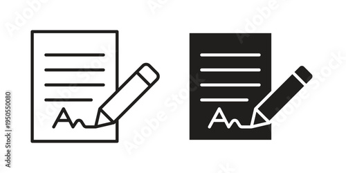 Agreement icon concept. Simple solid style. line stroke icons