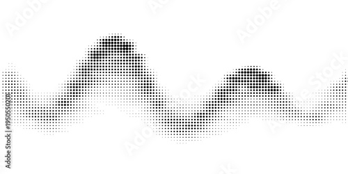 Grunge halftone gradient background. Faded grit noise texture. White and black sand wallpaper. Retro pixelated backdrop. Anime or manga style comic overlay. Vector graphic design textured template