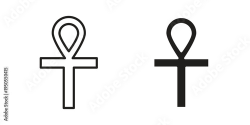 Ankh icon concept. Simple solid style. line stroke icons