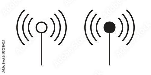 Antenna icon concept. Simple solid style. line stroke icons