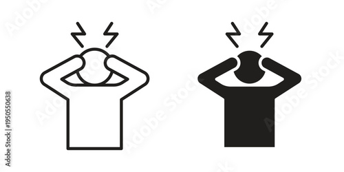 Anxiety icon concept. Simple solid style. line stroke icons