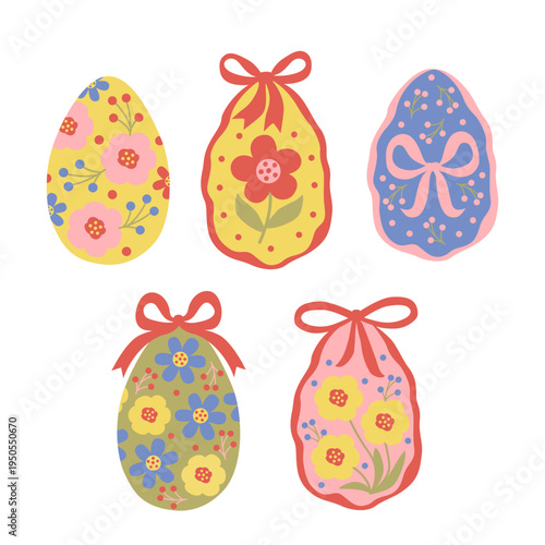 Easter Egg Illustrations with Floral Designs