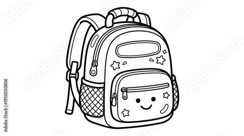 Colorful cartoon kids school backpack.