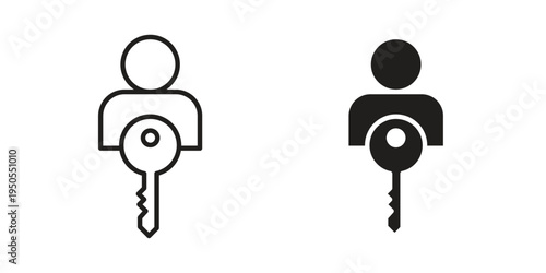 Authentication icon concept. Simple solid style. line stroke icons