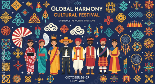Global Harmony Cultural Festival Diverse People Diversity Celebration