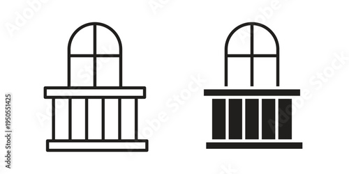 Balcony icon concept. Simple solid style. line stroke icons