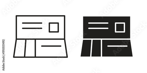 Bankbook icon concept. Simple solid style. line stroke icons