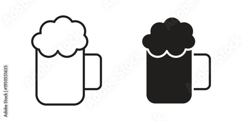 Beer icon concept. Simple solid style. line stroke icons