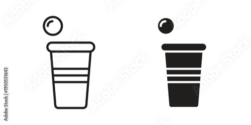 Beer pong icon concept. Simple solid style. line stroke icons
