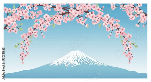 Mount Fuji Cherry Blossoms Spring Japan Landscape