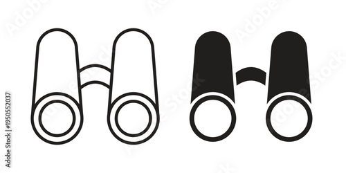 Binoculars icon concept. Simple solid style. line stroke icons