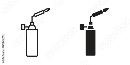 Blowtorch icon concept. Simple solid style. line stroke icons