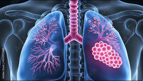 Human lungs. Lung Cancer Awareness. Lung Disease. Respiratory System Collapse. Respiratory Illness. World No Tobacco Day. World Lung Day. No Tobacco Day. Futuristic medical concept