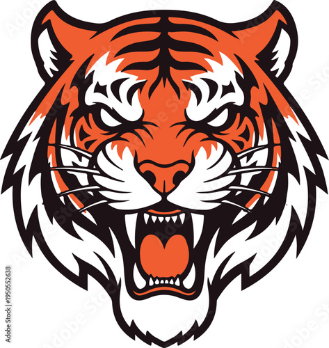 Vector angry tiger head illustration