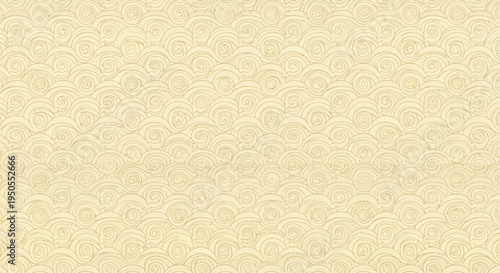 Seamless Japanese Wave Pattern Background, Beige Textured Paper
