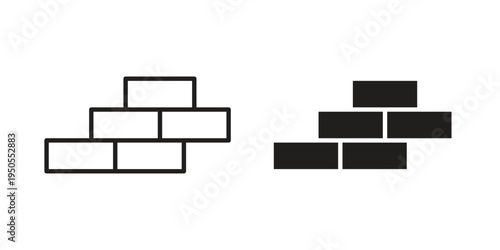 Bricks icon concept. Simple solid style. line stroke icons