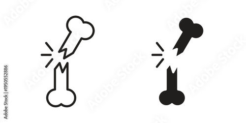 Broken bone icon concept. Simple solid style. line stroke icons