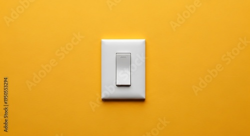 White Light Switch on Yellow Wall.