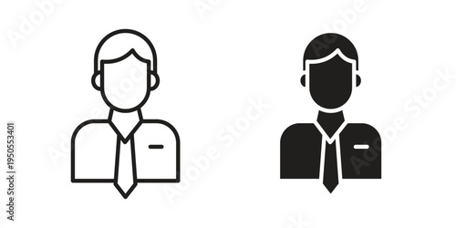Businessman icon concept. Simple solid style. line stroke icons