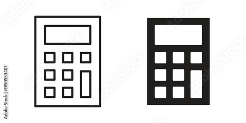 Calculator icon concept. Simple solid style. line stroke icons
