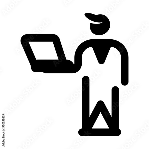 Glyph style icon representing corporate manager