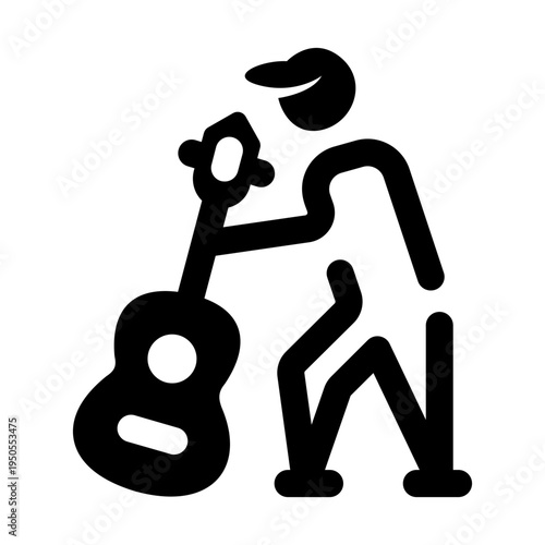 Solid style icon showing music teacher