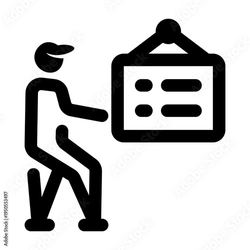 Filled style icon depicting lesson planning