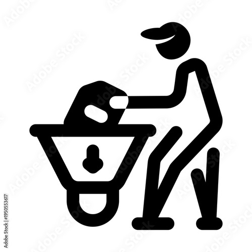 Solid style icon showing data filtering