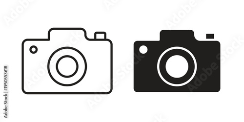 Camera icon concept. Simple solid style. line stroke icons