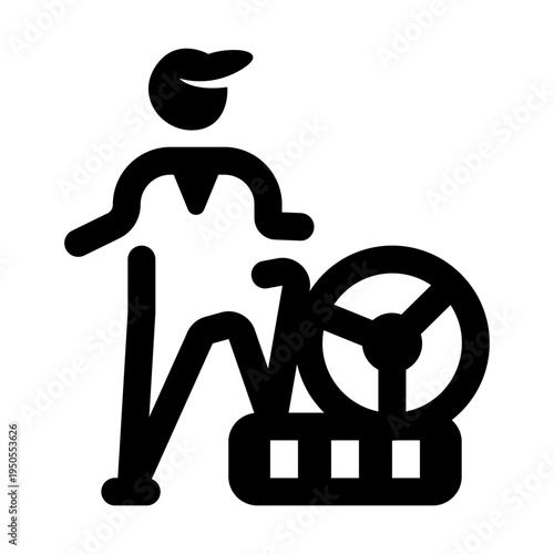 Solid style icon showing mechanic