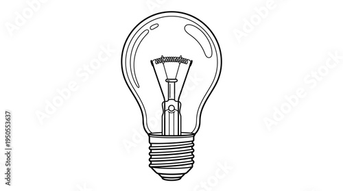 Light Bulb With Filament Inside.