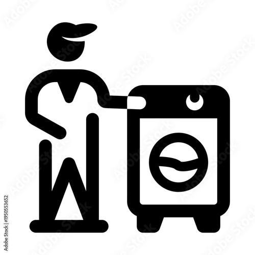 Glyph style icon representing appliance repair