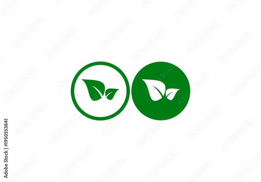Obraz premium leaf icon logo vector