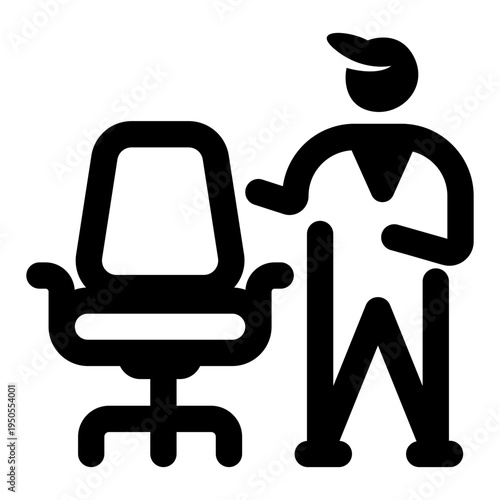 Glyph style icon depicting an executive assistant