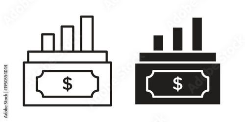 capital gain icon concept. Simple solid style. line stroke icons