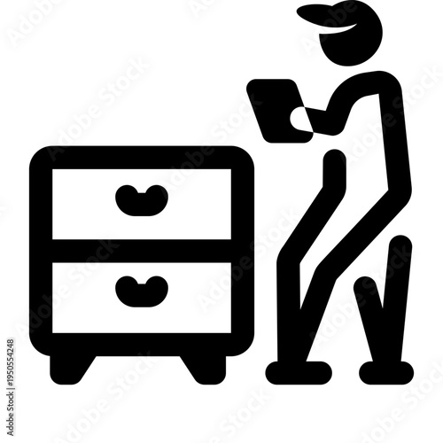 Glyph style icon of document filing