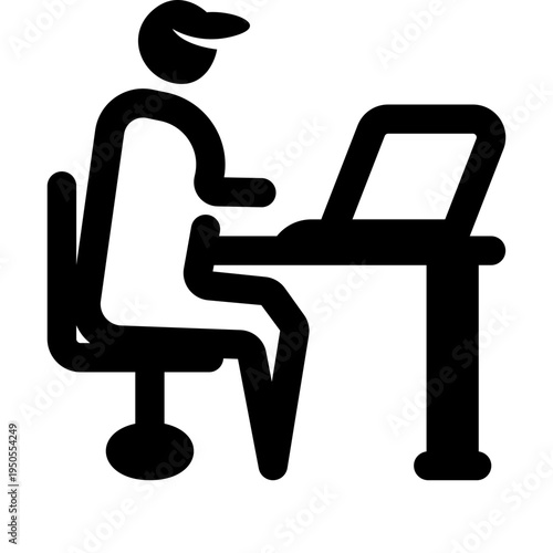 A solid style icon of office administration