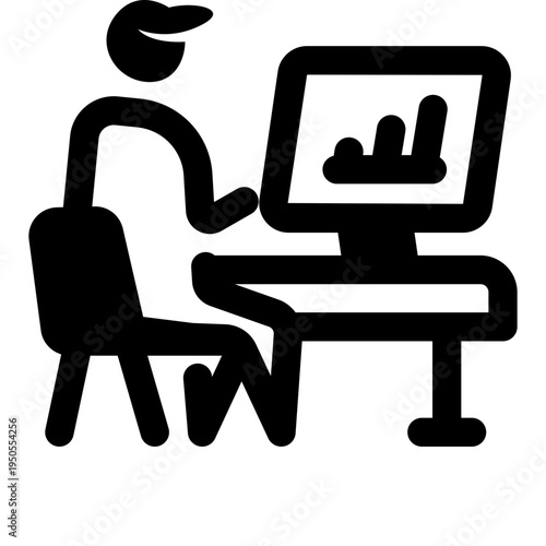 Line style icon representing data entry