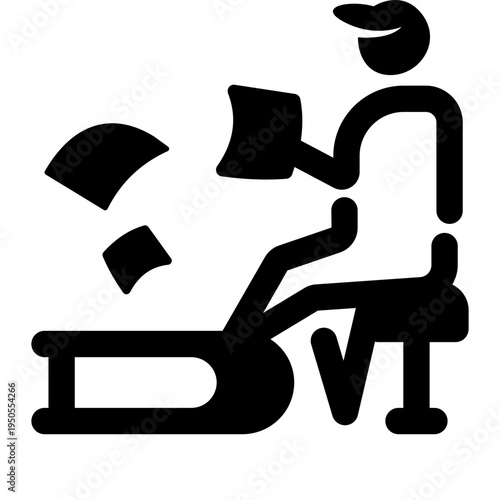 Linear style icon of office documentation