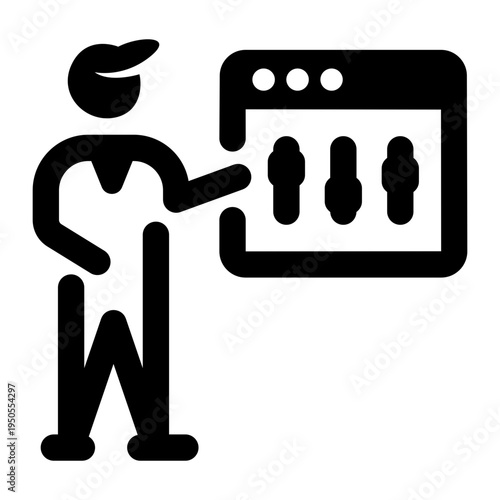 Glyph style icon of an admin panel