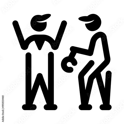 Solid style icon showing an arresting