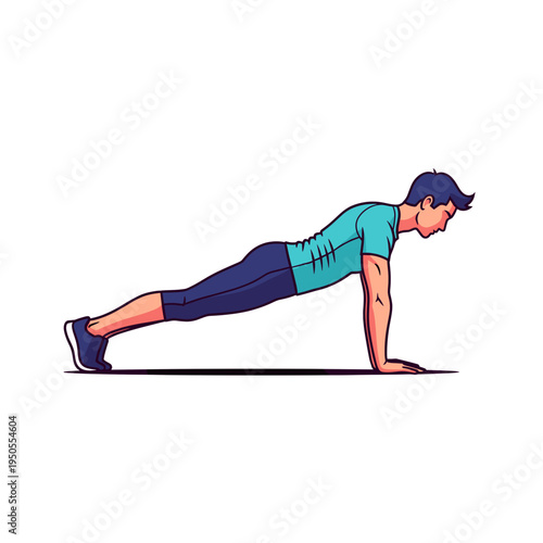 A man performing a plank exercise, demonstrating core strength and fitness.