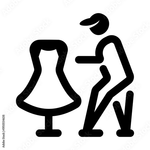 Glyph style icon representing a boutique shop