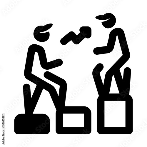 Filled style icon showing a mentorship