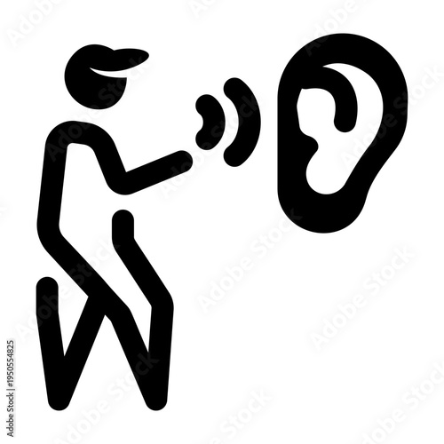 Filled style icon showing an active listening