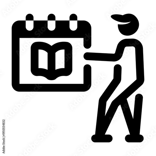 Glyph style icon of a tutor schedule